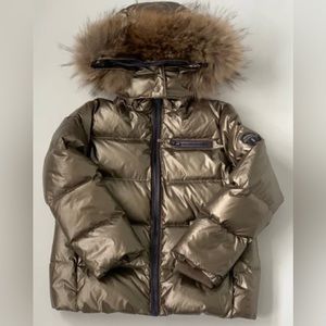 Bonpoint Paris Bronze Down Puffer Coat SIZE: 12 Months